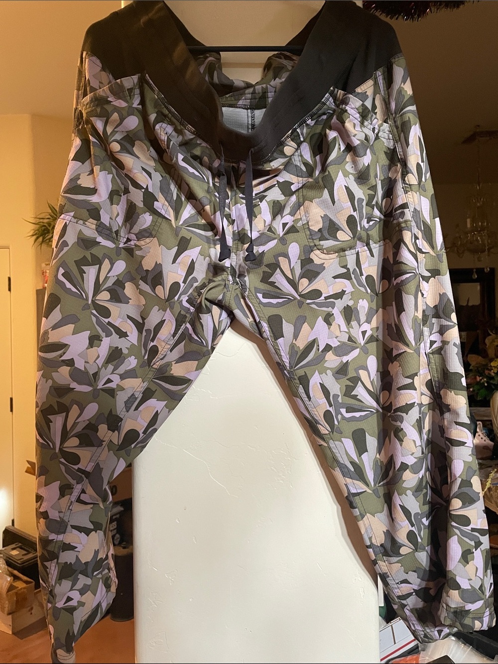 Title Nine Olive & Lavender Camouflage Capris
